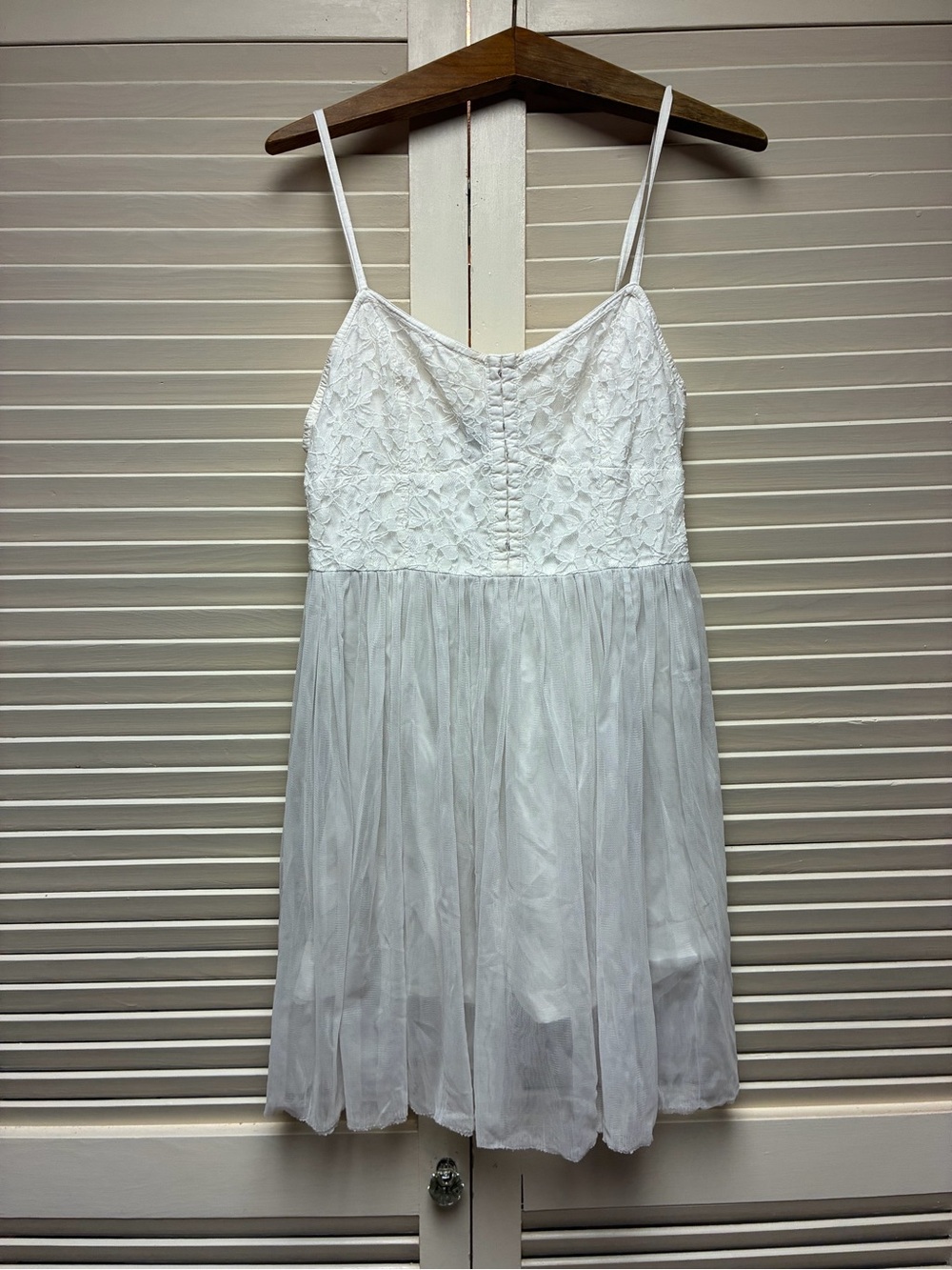 Vintage American Eagle Outfitters White Lace Bodice Spaghetti Strap Dress